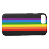 Regenbogen-Streifen auf schwarzer Unterstützung Case-Mate iPhone Hülle (Rückseite (Horizontal))