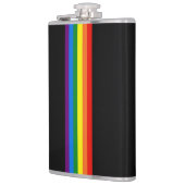 Regenbogen-Streifen auf schwarzer Unterstützung Flachmann (Links)