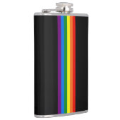 Regenbogen-Streifen auf schwarzer Unterstützung Flachmann (Rechts)