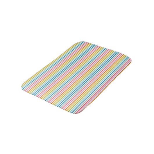 Regenbogen Streifen Bath Mat Badematte (Schrägansicht)