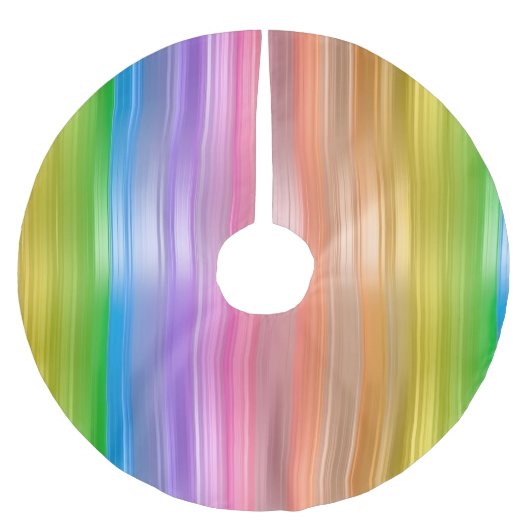 Regenbogen Streifen Baumrock Polyester Weihnachtsbaumdecke (Vorderseite)