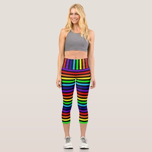 Regenbogen Streifen Capris (Vorderseite)