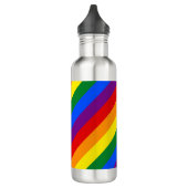 Regenbogen Streifen Gay Pride Design Wasserflasche Edelstahlflasche (Links)