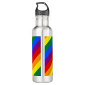 Regenbogen Streifen Gay Pride Design Wasserflasche Edelstahlflasche (Rückseite)