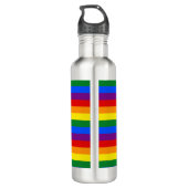 Regenbogen Streifen Gay Pride Design Wasserflasche Edelstahlflasche (Rückseite)