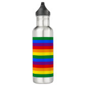 Regenbogen Streifen Gay Pride Design Wasserflasche Edelstahlflasche (Rechts)