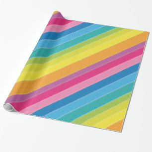 Regenbogen-Streifen Geschenkpapier