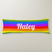 Regenbogen Streifen Individuelle Name Kissen (Rückseite)