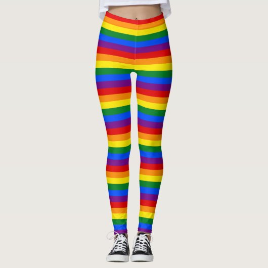 Regenbogen Streifen Leggings (Vorderseite)