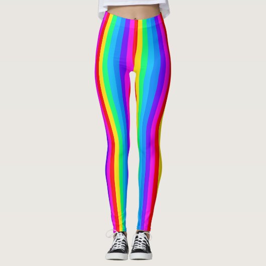 Regenbogen Streifen Leggings (Vorderseite)