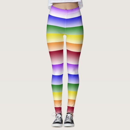 Regenbogen-Streifen-Leggings Leggings (Vorderseite)