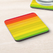 Regenbogen Streifen mehrfarbig Getränkeuntersetzer (Linke Seite)