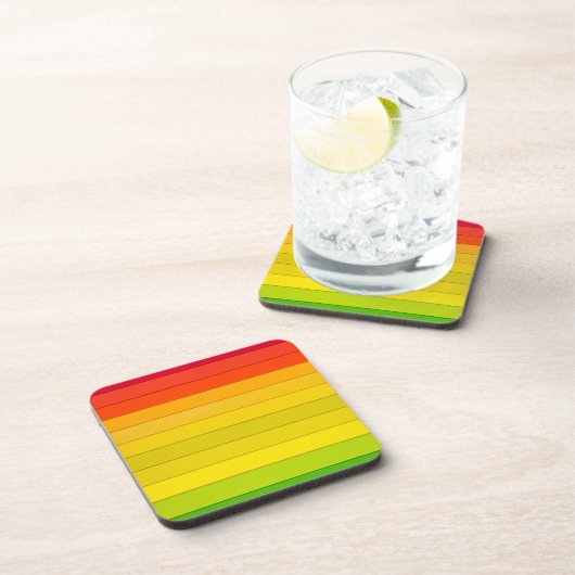 Regenbogen Streifen mehrfarbig Getränkeuntersetzer (Rechte Seite)