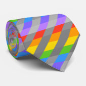 Regenbogen-Streifen mit Grau Krawatte (Gerollt)