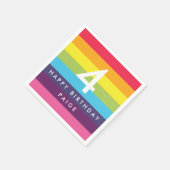 Regenbogen Streifen Personalisiert Napkins Serviette (Ecke)