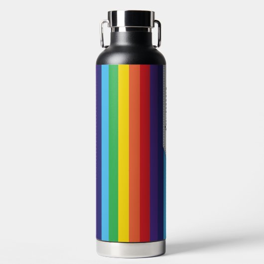 Regenbogen Streifen Personalisierte Wasserflasche Trinkflasche (Vorderseite)