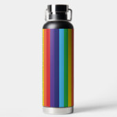 Regenbogen Streifen Personalisierte Wasserflasche Trinkflasche (Rückseite)