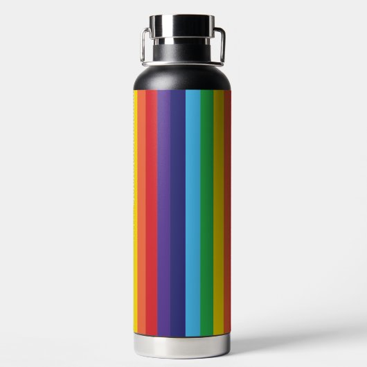 Regenbogen Streifen Personalisierte Wasserflasche Trinkflasche (Rückseite)