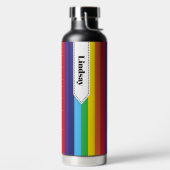 Regenbogen Streifen Personalisierte Wasserflasche Trinkflasche (links)