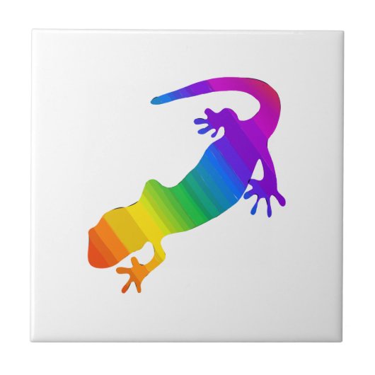 Regenbogen-Streifen Salamander Fliese (Vorderseite)