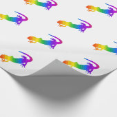Regenbogen-Streifen Salamander Geschenkpapier (Ecke)