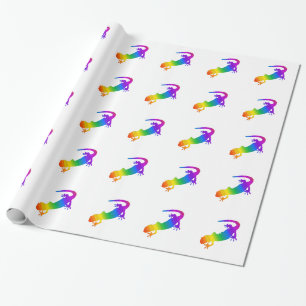 Regenbogen-Streifen Salamander Geschenkpapier