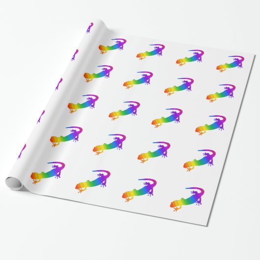 Regenbogen-Streifen Salamander Geschenkpapier (Ungerollt)