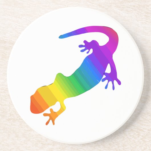 Regenbogen-Streifen Salamander Getränkeuntersetzer (Vorne)