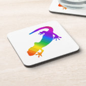 Regenbogen-Streifen Salamander Getränkeuntersetzer (Linke Seite)