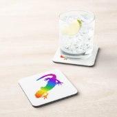 Regenbogen-Streifen Salamander Getränkeuntersetzer (Rechte Seite)