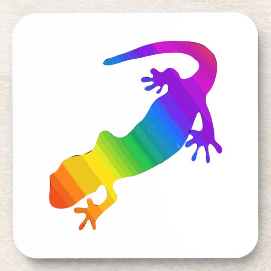 Regenbogen-Streifen Salamander Getränkeuntersetzer (Vorderseite)