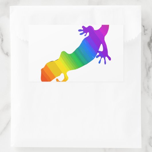 Regenbogen-Streifen Salamander Rechteckiger Aufkleber (Tasche)