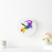Regenbogen-Streifen Salamander Runde Wanduhr (Zuhause)