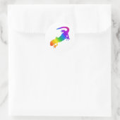 Regenbogen-Streifen Salamander Runder Aufkleber (Tasche)