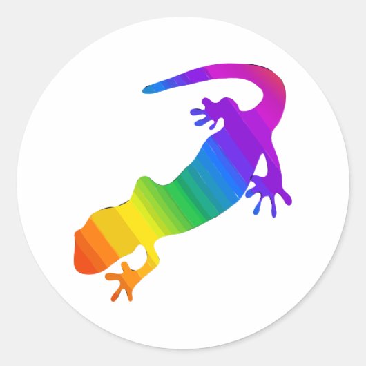 Regenbogen-Streifen Salamander Runder Aufkleber (Vorderseite)