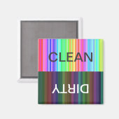 Regenbogen-Streifen sauber/dreckig Magnet (Vorderseite/Rückseite)