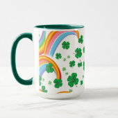 Regenbogen Streifen & Shamrocks Nahtlos Glücklich Tasse (Links)
