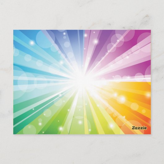 Regenbogen Streifen Sunburst Tischnummer Postkarte (Rückseite)