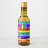 Regenbogen Streifen Weinetikett (Vorderseite)