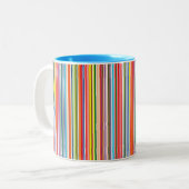 Regenbogen-Streifen Zweifarbige Tasse (Vorderseite Links)