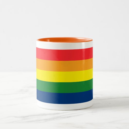 Regenbogen-Streifen Zweifarbige Tasse (Mittel)