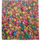 Regenbogen Streusel Farbige Muster Duschvorhang (Vorderseite)