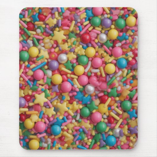 Regenbogen Streusel Farbige Muster Mousepad (Vorne)