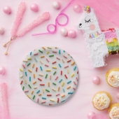 Regenbogen Streusel Farbige Muster Pappteller (Party)