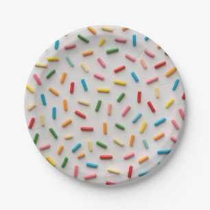 Regenbogen Streusel Farbige Muster Pappteller