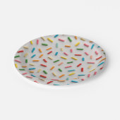 Regenbogen Streusel Farbige Muster Pappteller (Schrägansicht)