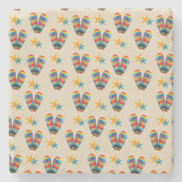 Regenbogen Striped Strand drehen Reinfälle und Steinuntersetzer