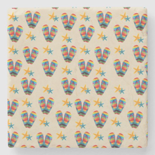 Regenbogen Striped Strand drehen Reinfälle und Steinuntersetzer (Vorderseite)