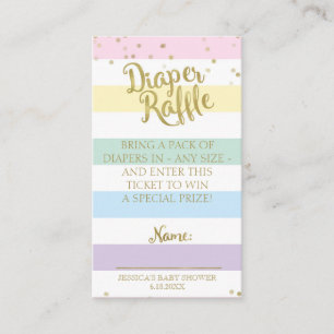 Regenbogen Stripes Babyparty-Windelraffle-Einsatz Begleitkarte