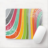 Regenbogen Stripes buntes blühen Sterne Mousepad (Mit Mouse)